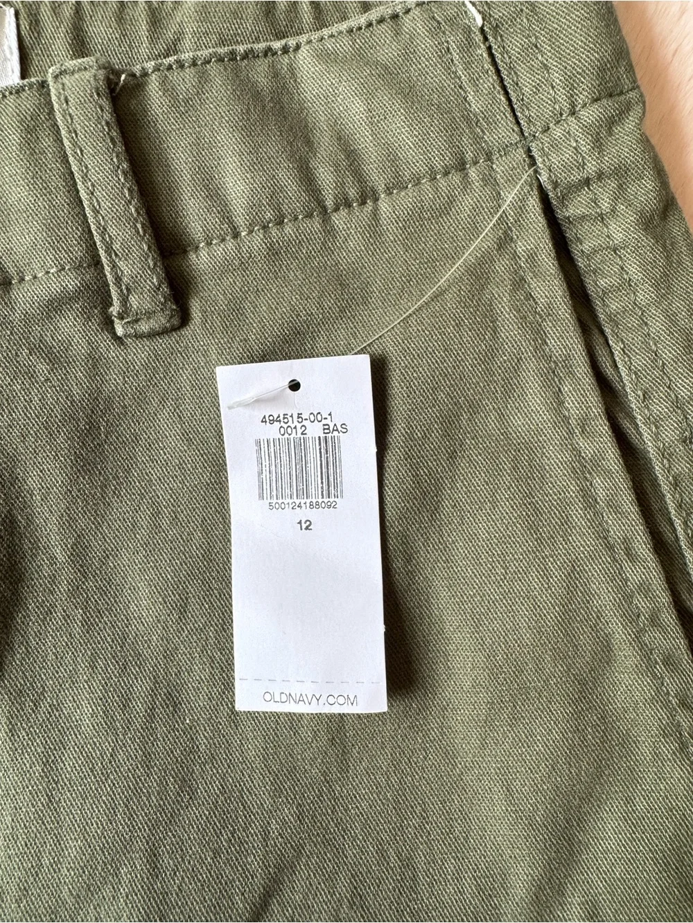 NWT Old Navy Girls Olive Green Baggy Leg Pants Size 12